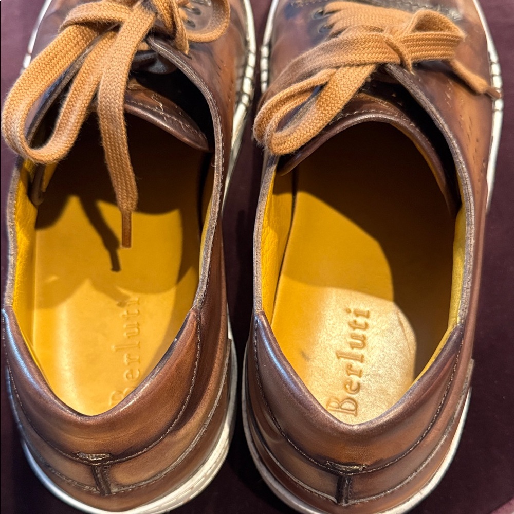 Men's Brown Leather Sneakers authentic brand for incredible price. - Picture 4 of 5